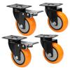 4Pcs Plate Caster Swivel Wheel Dual Ball Bearing 250lbs 4in Set Kit for Trolley Equipment