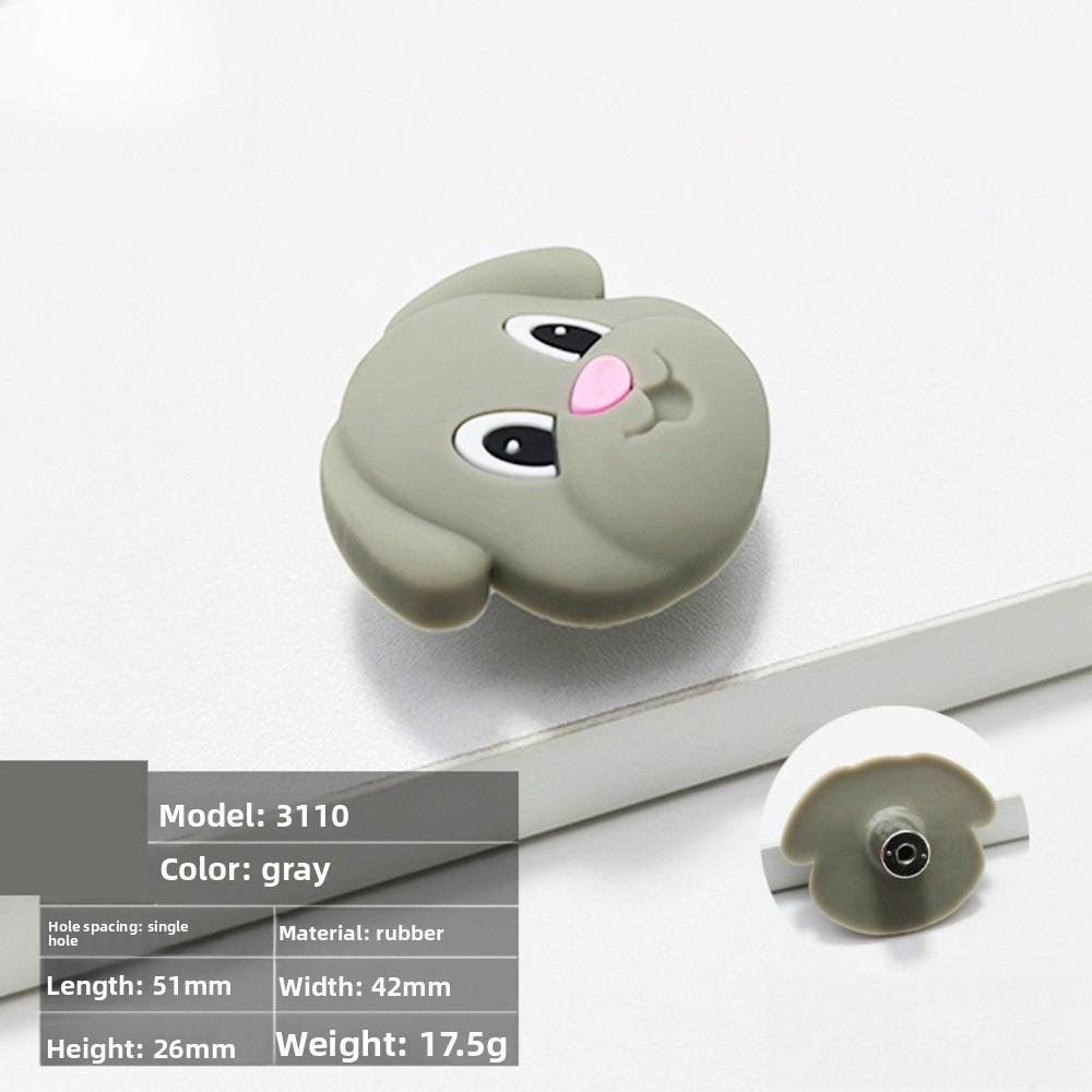 Single Hole Cartoon Cabinet Wardrobe Door Handle, Children's Room Cute Drawer Handle, Anti-collision Silicone Furniture Handle