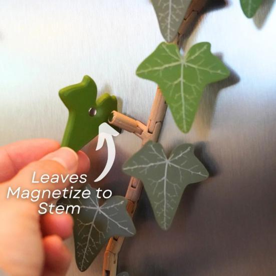 Břečťanové rostliny Samolepky na lednici Realistický design 3D Magnetické břečťanové listy Samolepky na lednici Flexibilní stonky Botanická dekorace
