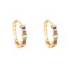 Colored Zirconia Stud Earrings - European & American High-End Ear Jewelry and Ear Cuffs for Women