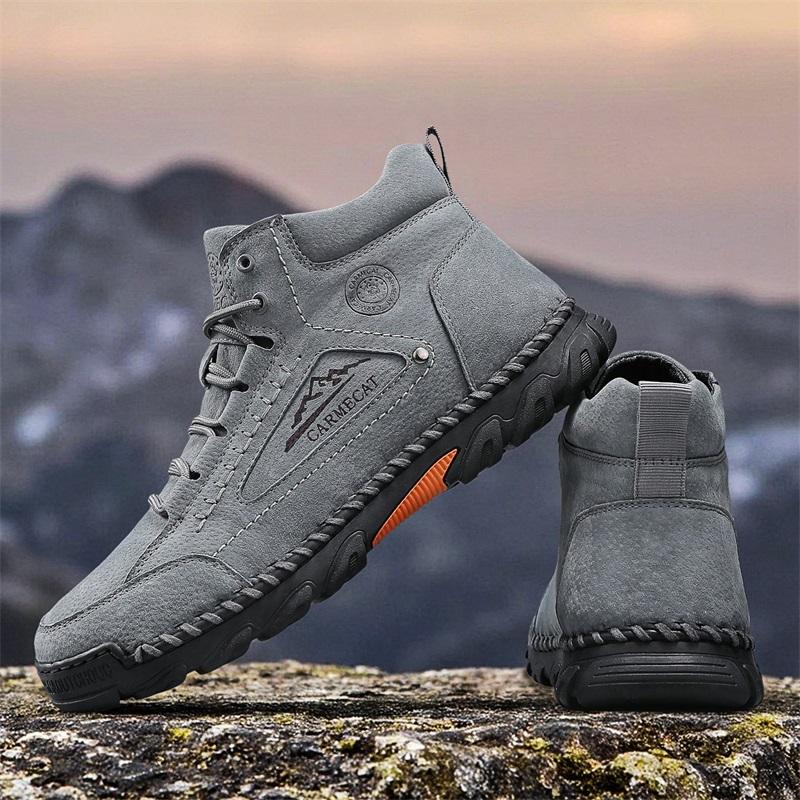 Nuevas Botas de Cuero Hechas a Mano para Hombre para Otoño Diseño Outdoor Zapatillas Hombre Transpirables Zapatos Casuales de Cuero Hombre Botines