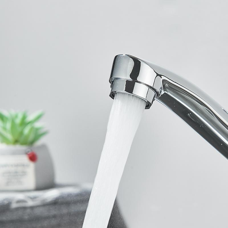 Long Nozzle Kitchen Standing Faucet Bathroom Faucet Modern Polished Chrome Plated Single Handle Swivel Kitchen Tap