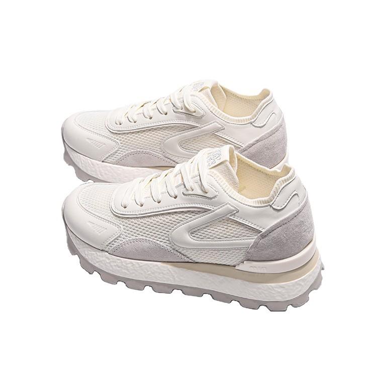 Thick-soled Inner Height Increase Mesh Shoes Women's Breathable Mesh Forrest Gump Shoes New Popular Sports and Leisure Height Increase