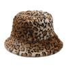 Autumn and Winter Hat Women's European and American Splicing Leopard Print Bucket Hat Outdoor Leisure Sunscreen Visor Trendy Basin Hat Wholesale