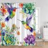 Birds Shower Curtains Parrot Hummingbird Cute Animals Tropical Leaves Spring Bathroom Curtain Polyetser Home Decoration For Bath