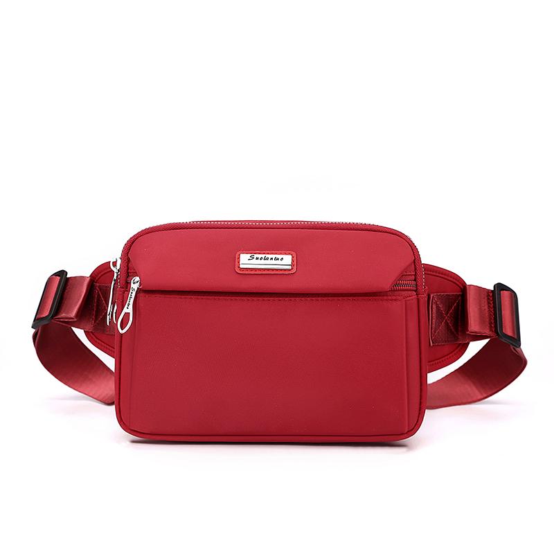 Chest Bag Women's Nylon Solid Color Small Bag Crossbody Bag Waist Bag