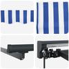 Manual Awning Frame with LEDs Blue White Anthracite 4 X 3 M