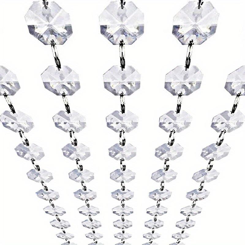 

10 шт. акриловых хрустальных гирлянд, подвесные украшения, люстра, драгоценные камни, бусины, восьмиугольная гирлянда для рождественской свадьбы, центрального украшения вечеринки 16 футов/14 мм 10pcs