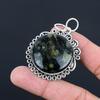 Round Kambaba Jasper Gemstone Engagement Mother Bezel Pendant Jewelry 925 Silver
