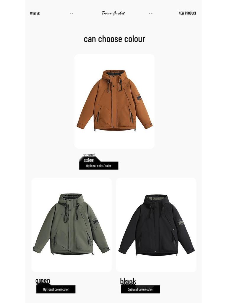 Men's Winter Thickened Down Jacket: Trendy, High-End Workwear for Cold Weather