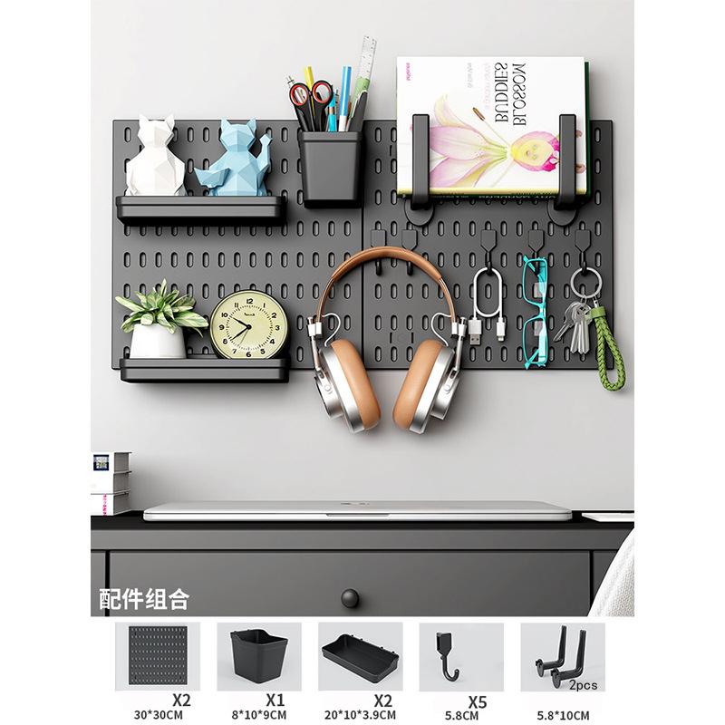 Tablero Perforado Organizador de Pared Para Sala de Juegos, Tableros Decorativos de Almacenamiento en Pared, Estante Organizador de Almacenamiento de Cocina, Accesorios para Tablero Perforado