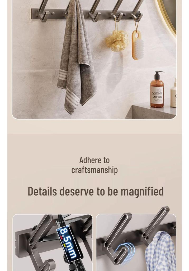 Wall-Mounted Coat and Clothes Hook – No-Punch Behind-Door Wardrobe Rack for Entrance and Hallway