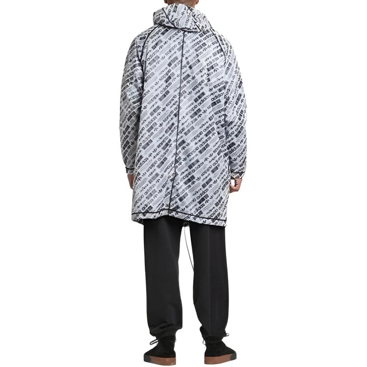 Adidas AW Logo Print Shell Parka White/Black/Black Unisex Streetwear CW3368