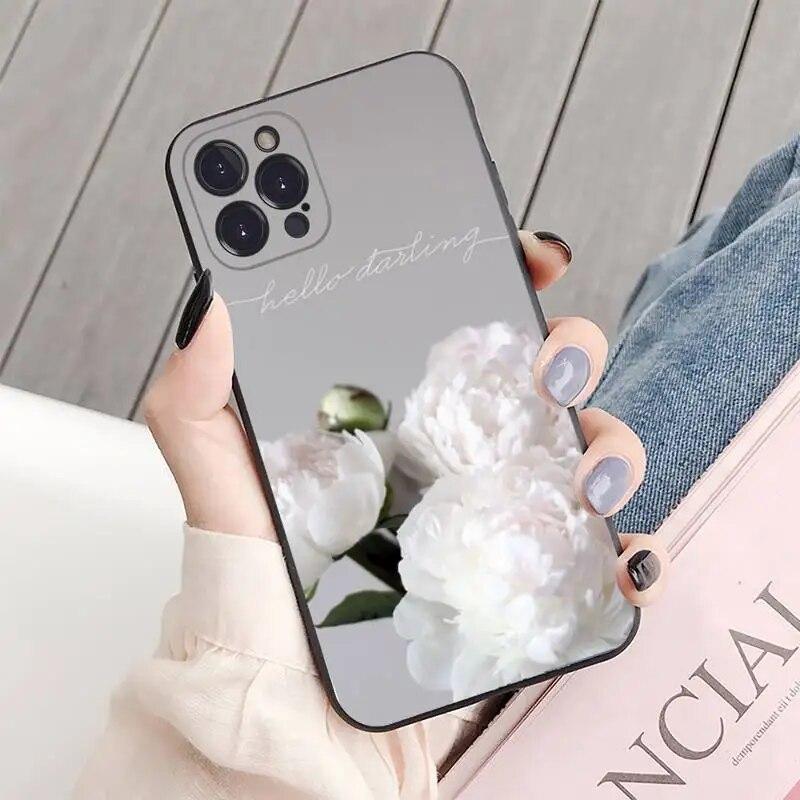 Bujori Floare Frumoasă Husă de Telefon Capac Coque Pentru Iphone Xiaomi Mi Samsung Galaxy Redmi Note A S 11 12 13 14 15 22 23 24 5G Pro Plus Max Fe Ultra