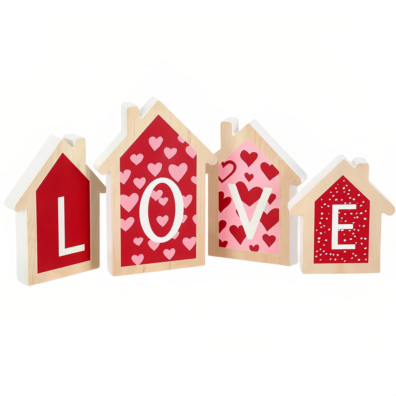 

Wooden Decor Set, Cute Table Ornaments For Living Room Bedroom Shelf Desktop