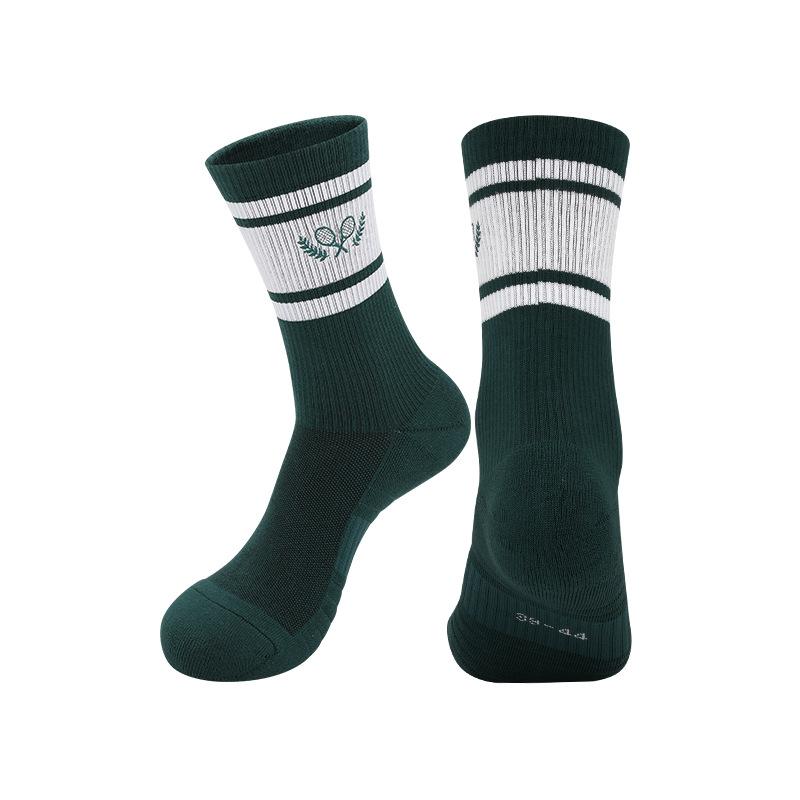 

Summer Professional Tennis Socks Thickened Towel Bottom Embroidered Non-Slip Cotton Socks Badminton Medium Tube Socks Sports Socks mcode(34-38shoesize)