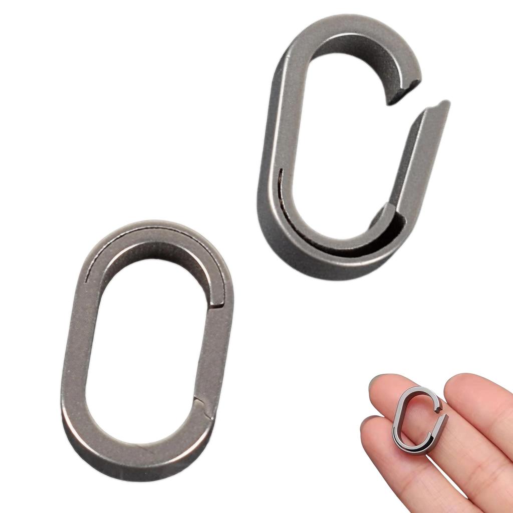 East Leaf Titanium Small Ring Keychain Stylish of Carabiner, Connector, (Pack 2)