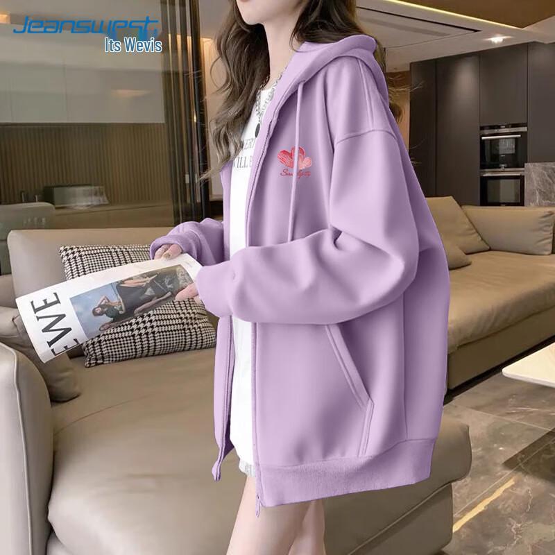 

JEANSWEST Women s Oil Painting Heart Zip-Up Hoodie 2XL