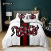 Snake Duvet Cover Wild Animal Comforter Cover Exotic Fairy Rose Twin Bedding Set African Wildlife Style Polyester Quilt Cover