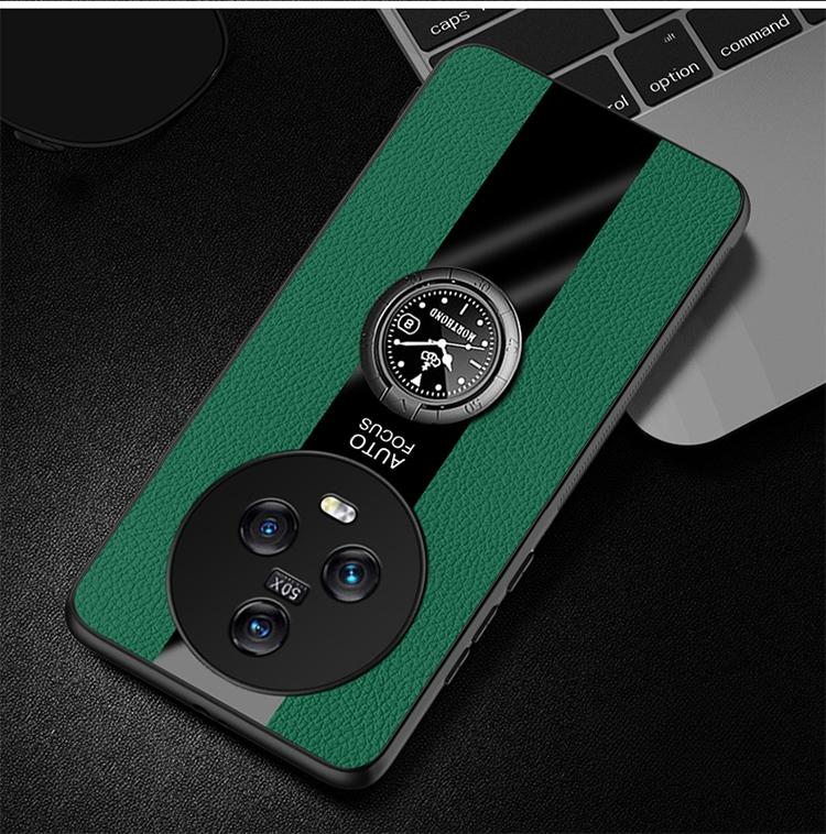 Für Xiaomi 15 Ultra Fall PU Leder Magnetische Ring Halter Telefon Abdeckung für Xiaomi 15 Pro 14 Ultra 14T 13 Lite Matte Weiche Stoßstange Fällen for Xiaomi 13 Pro grün