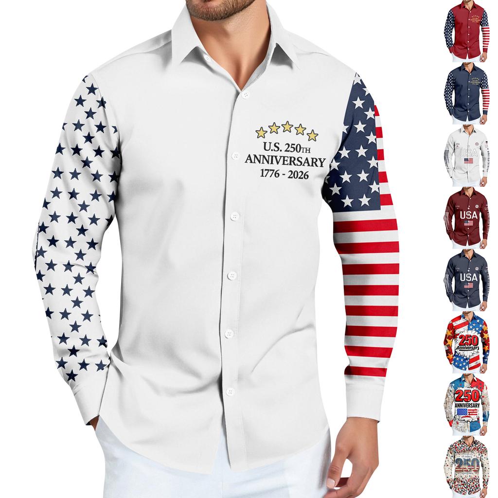 Men's Shirt American Founding Printed Long Sleeve Button-Down Shirt