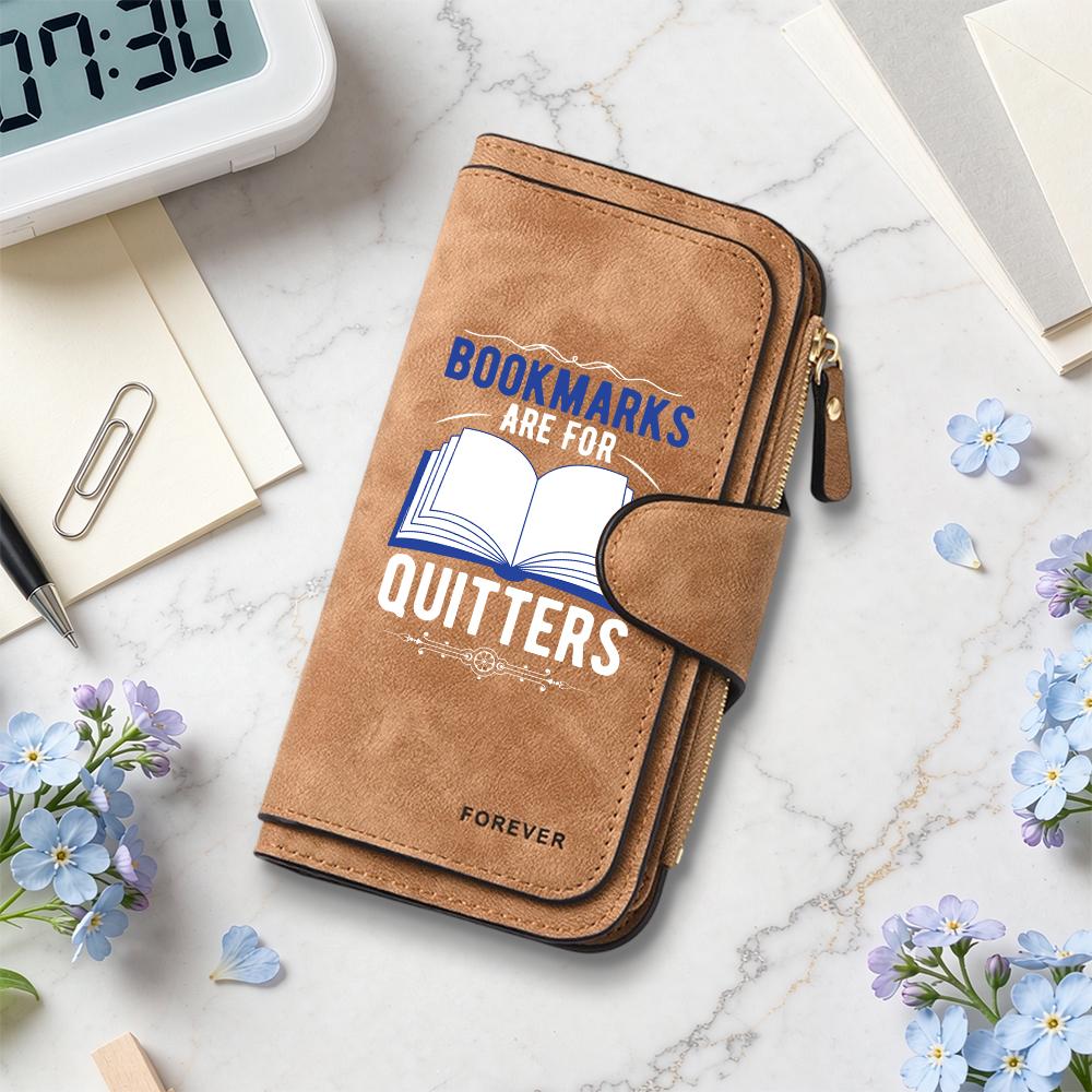 Leather Wallet Funny Book Lovers Gift Fashion Portable Card Holder for Daily Use