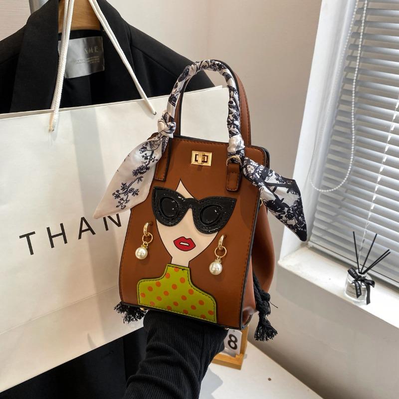 Trendy autumn and winter glasses hand bag retro shoulder crossbody pearl rivet premium texture women's bag