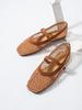 Round Head Fishing Net Grid Hollow Mary Jane Single Shoes Women Go Out In the Summer of 2025 New Foreign Trade Sandals Breathable