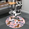 1PC Dachshund Floral Office Round Area Rug, Mat Suitable For Office, Under Office Chairs Bedroom Living Room Home Decor, Room Deco
