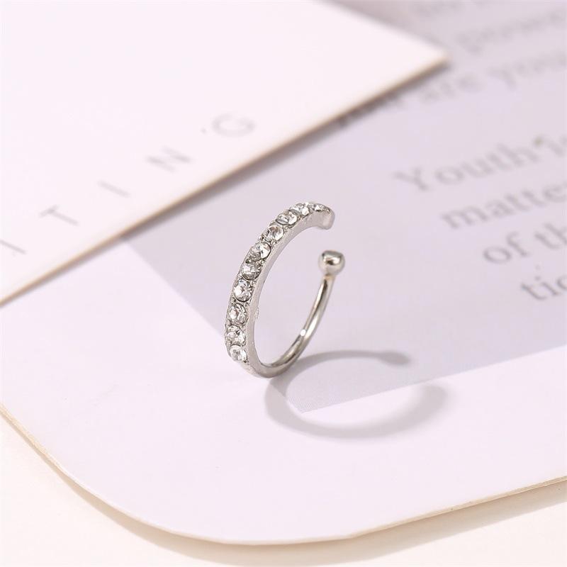 Korean Crystal Clip Earrings For Women Zircon Earing Without Hole Jewelry Fake Earrings Single Ear Bone Clip Earings Ear Cuffs