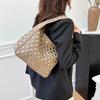 High Quality Solid PU Versatile Small Square Bag Youth Rivet Decoration Sweet Shoulder Bag Sewing Thread Concise Women's Handbag