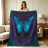 Soft Flannel Blanket with Boho Butterfly Mandala Print All Season Warm Cozy Throw Blanket for Sofa Couch Bed Office Living Room Home Decor