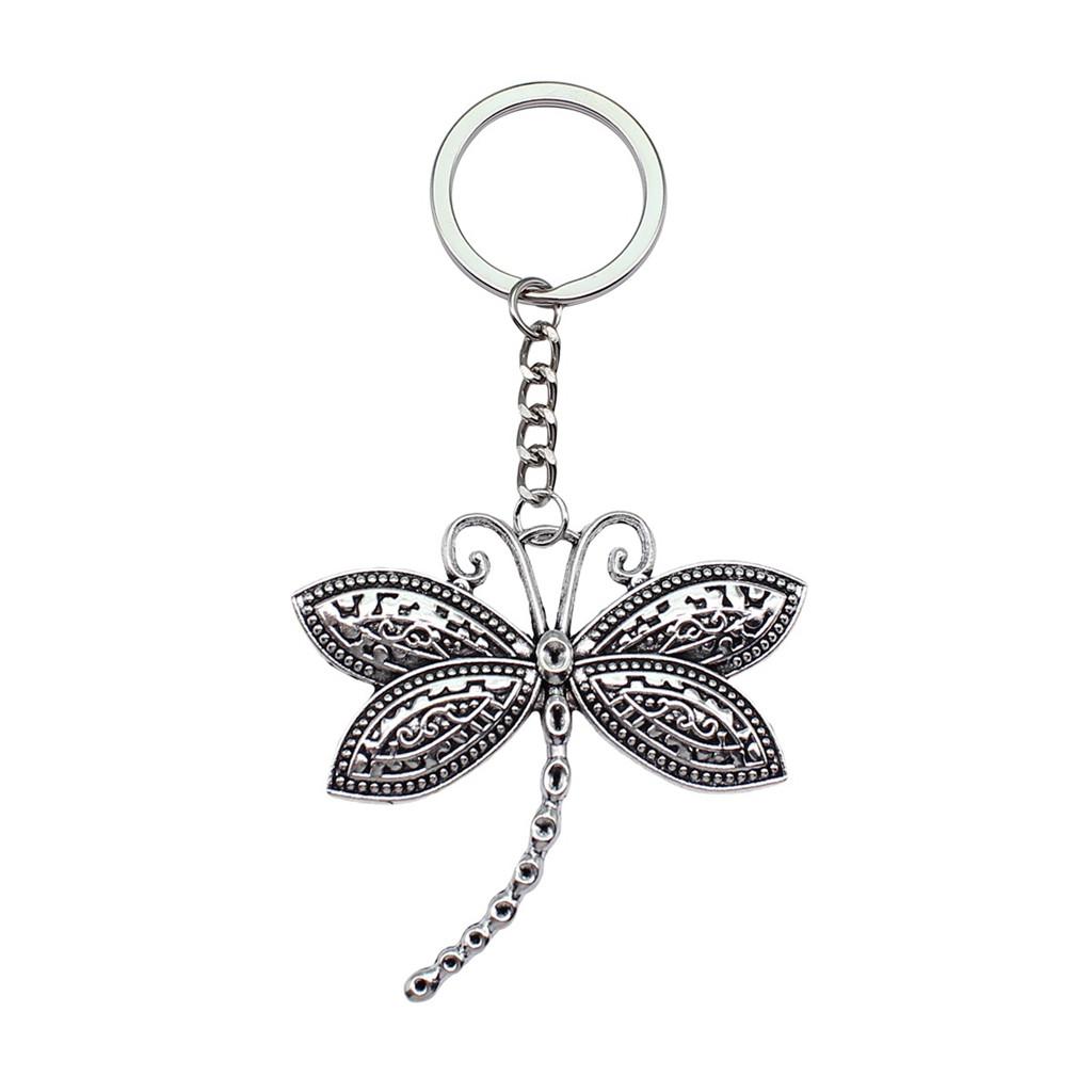 Breloc cu Charm Libelulă și Albină Pandantive Fluture Inel pentru Chei Inel de 28mm
