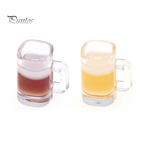 Doll House Wine Glass Decor 10 Pcs Mini Beer Mug Acrylic with Simulation Kitchen Countertop Miniature Model for Micro Landscape Glasses Set