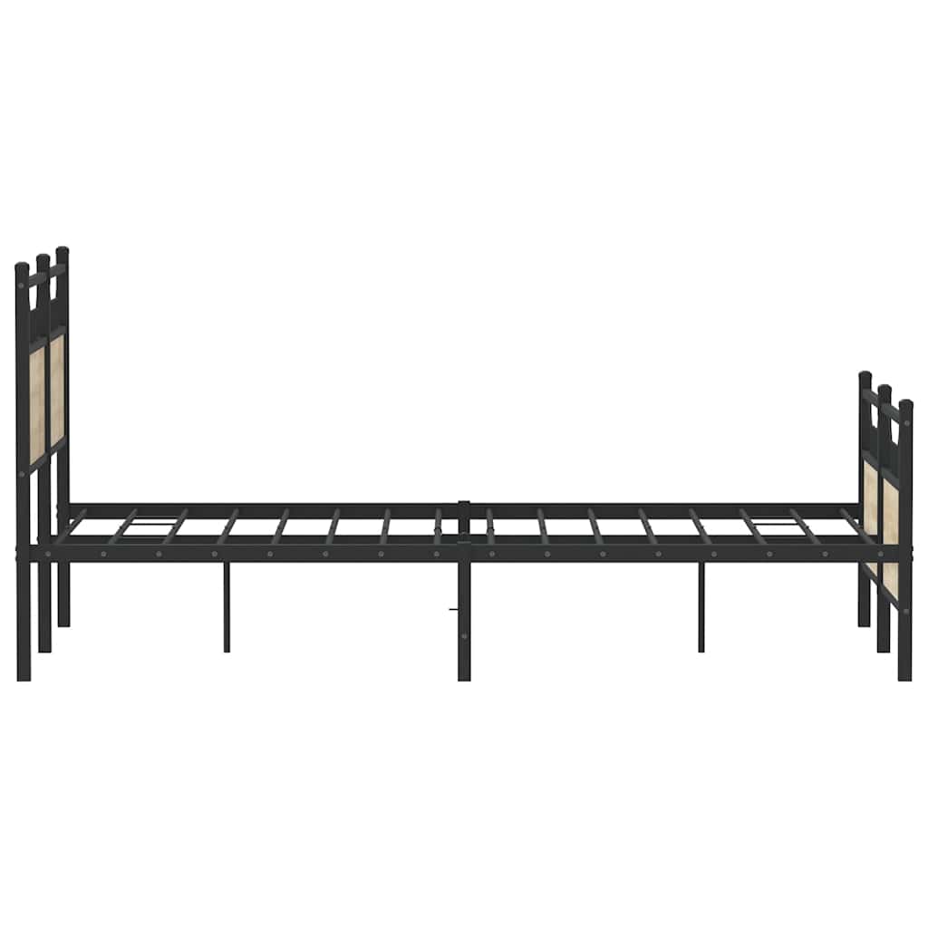 Bed Frame without Mattress Sonoma Oak 137 x 190 cm Wood Based Material