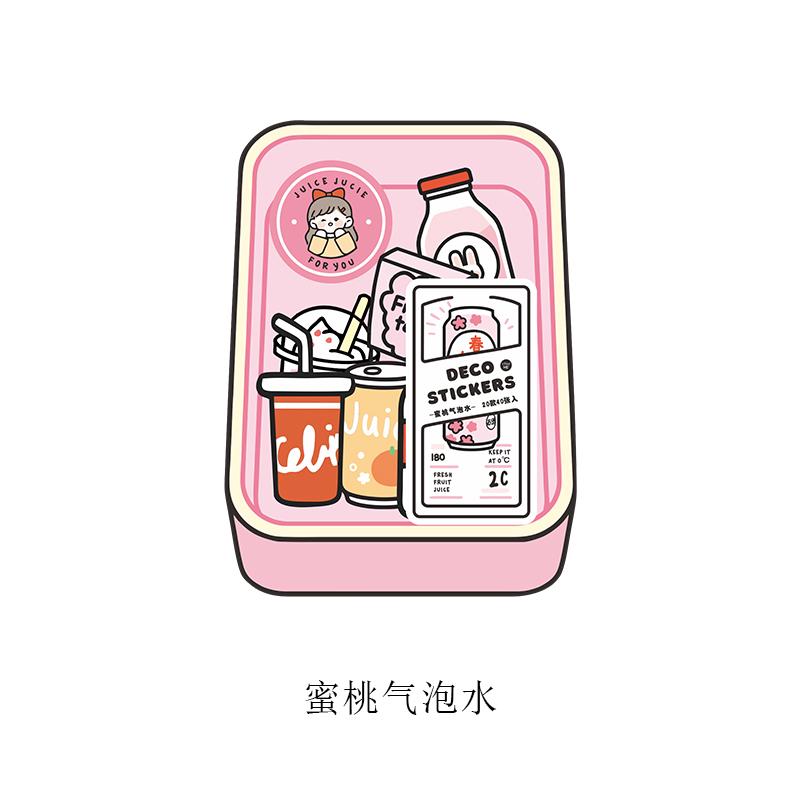40pcs Food Series stickers Set Kawaii Cartoon Diary Album Stationery Sticker aesthetic Decorative collage planner Album