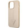Guess Guhcp14Lpsatle Iphone 14 Pro 6,1 Beżowy/Beige Hardcase Saffianotriangle Logo