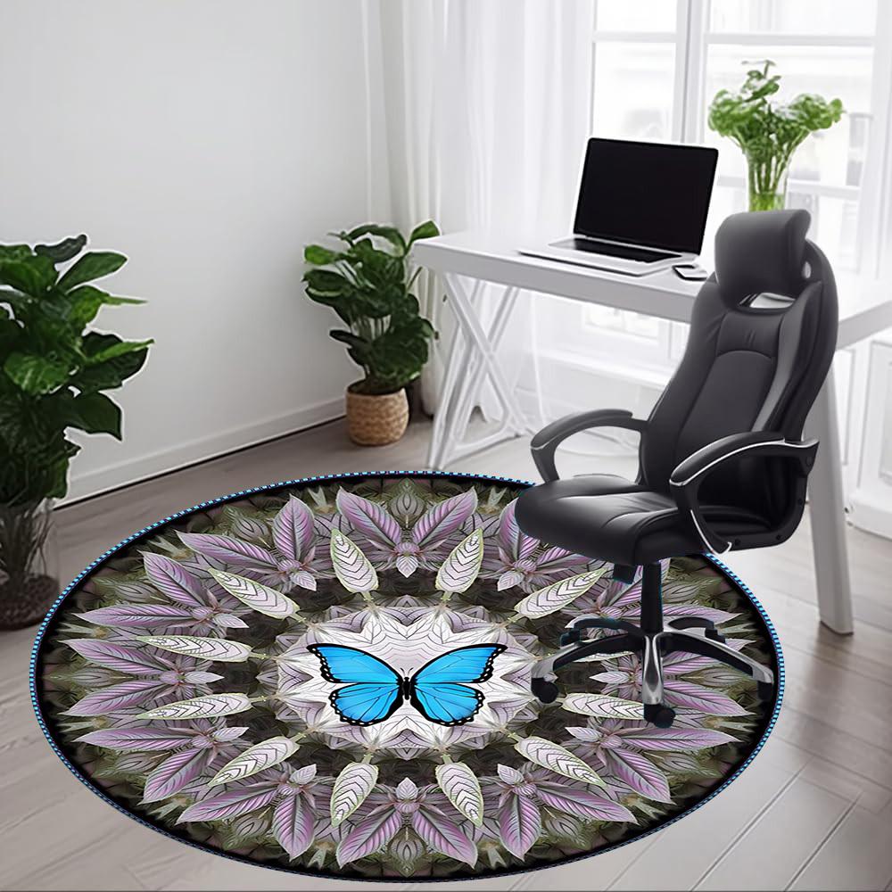 1pc Butterfly Mandala Chair Carpet for Office - Durable, Ideal for Chair Mats, Stylish & Functional Decorative Rug yy260130063