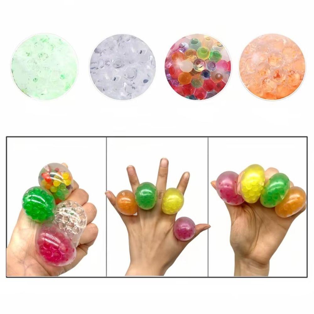 10pcs Transparent TPR Crystal Ball Solid Rainbow Ball Squeeze Toys  Children Birthday Gift