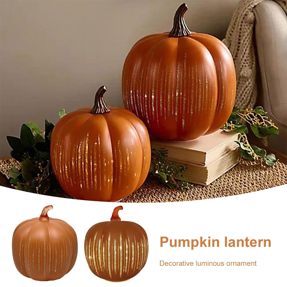 Halloween Twinkle LED Light Pumpkin Lamp with Timer Lighted Sparkling Starry Night Glass Pumpkin Light for Halloween Decorations