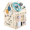 Early Education Blue Busy House Busy Board Wooden Montessori Unlocking Playing Music Concentration Training Teaching Children Toys
