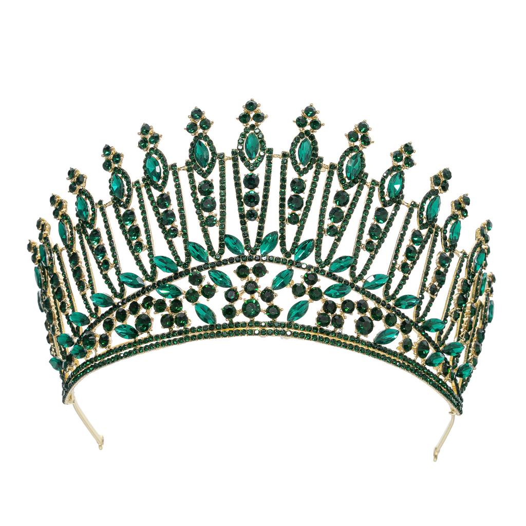 Baroque European and American Beauty Pageant Bridal Crown Tiara Alloy Crystal Wedding Headband Hair Accessories Crown