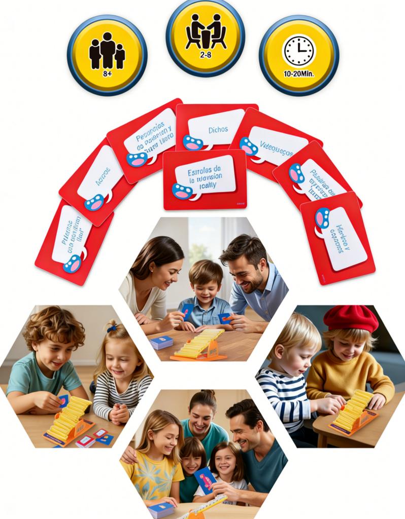 .Board Game Tilt n Shout Swinging Stilt Multiplayer Battle Answering Interactive Table Game Family Party Board Games Kids Toy