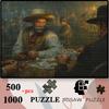 500pcs/1000pcs Western Saloon Showdown Puzzle Suitable for & Families - Rectangular Tabletop Game with West & Saloon Scenes, Clear Printing for Dining
