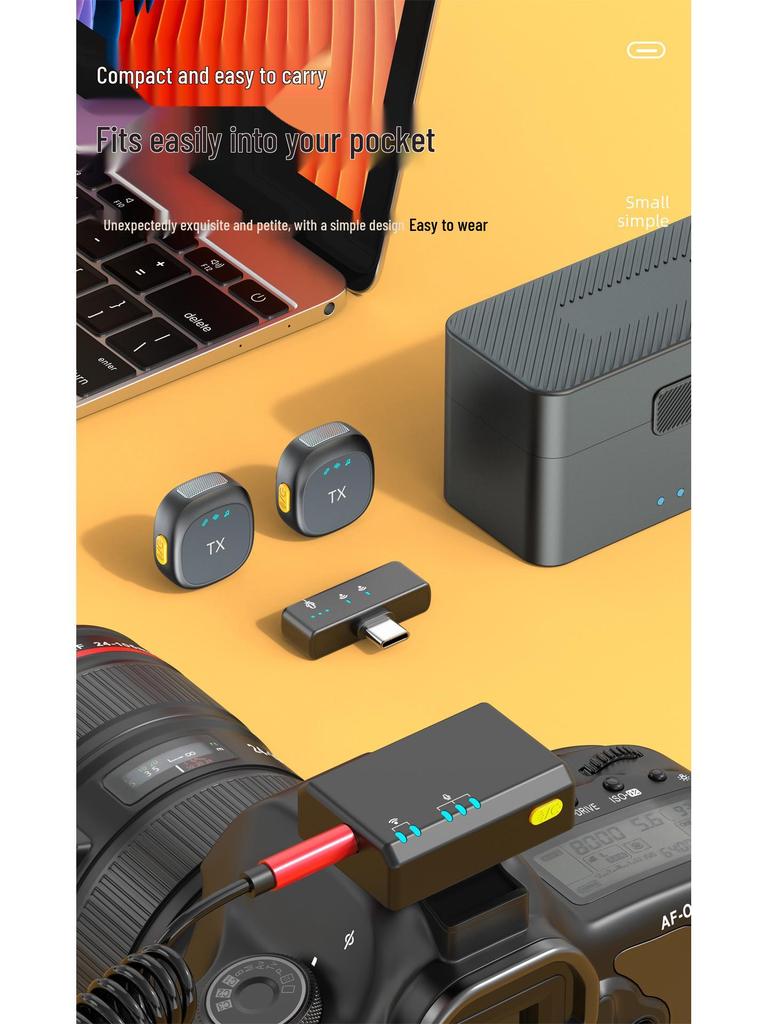 Magnetic Wireless Lavalier Microphone with Cold Shoe Mount and Noise Reduction for Live Streaming and Outdoor Shooting.