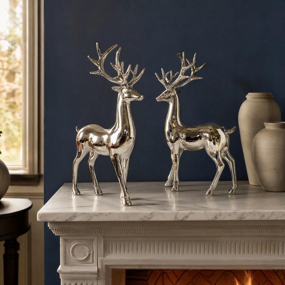 Sitting/Standing Position Deer Desktop Ornament Creative Christmas Deer Statue Office Desktop