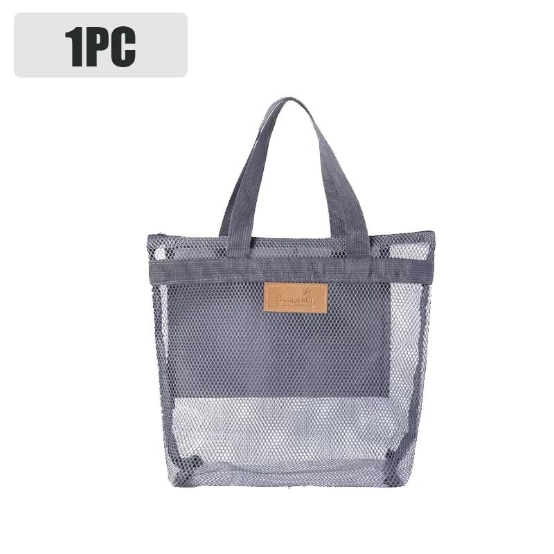 Leichte Netz-Strandtasche Reise-Organizer zum Schwimmen Toilettenartikel Outdoor-Aufbewahrung Handliche Tragetasche für den Urlaubsgebrauch