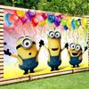 Photography Backdrop Customizable Happy Birthday Party Decoration Children Photo Background Gifts Anime m-m-Minion Birthday