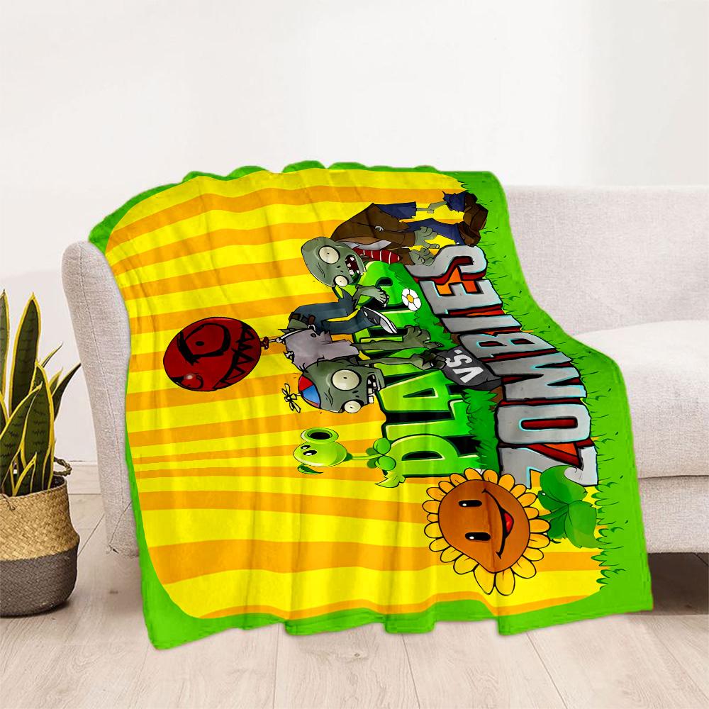 Plants Vs Zombies Adventure Flannel Blanket-Soft and Suitable for Sofas,Beds,Offices,Travel,All Seasons,Great Gift for Holidays and Birthdays.