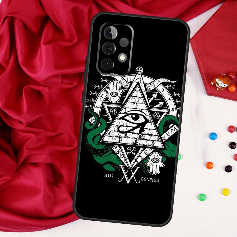 Pyramid Eye Symbol For Samsung Galaxy A15 A55 A53 A33 A35 A22 A32 A52 A54 A34 A14 A56 A36 A26 A16 A05 A06 Case